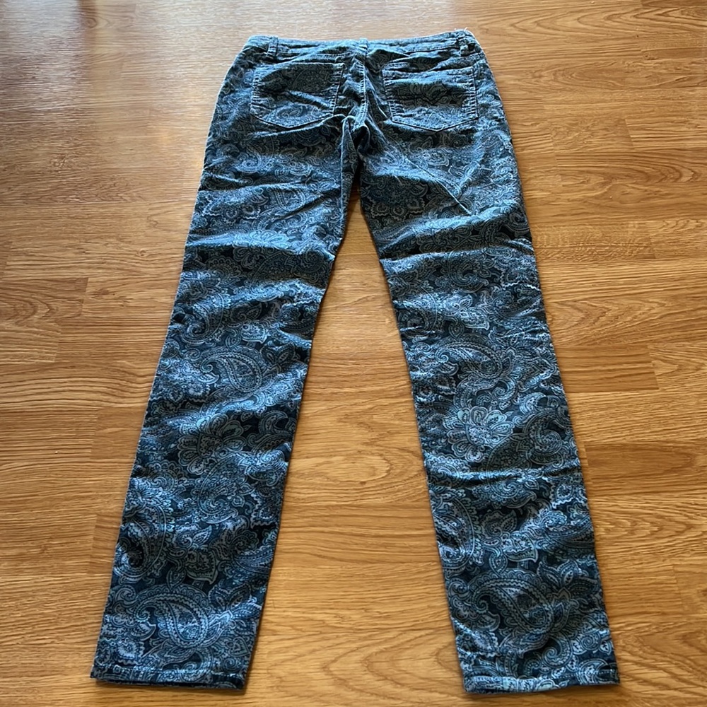 Floral Print Prana Mid Rise Stretch Skinny Corduroy Jeans size 4 - Picture 3 of 14